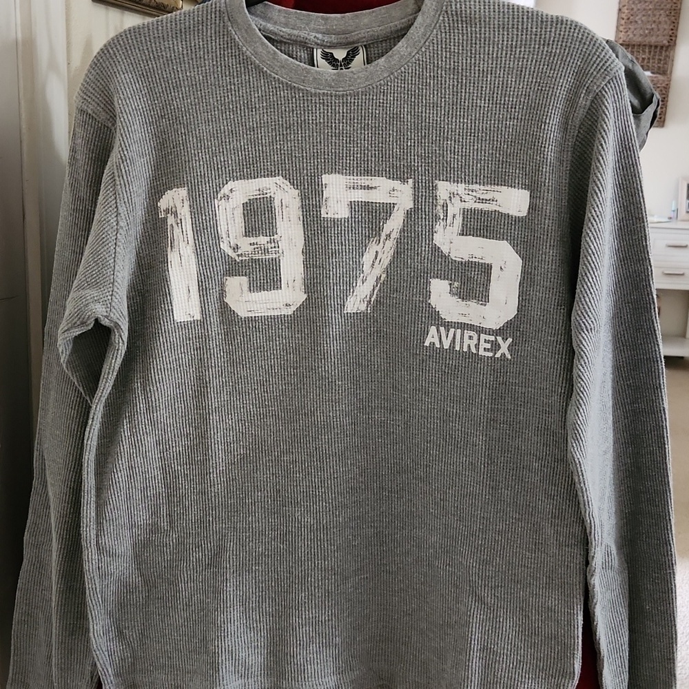 Avirex 1975 Crewneck Sweater Cotton Blend blokecore Bikercore Medium y2k - Picture 6 of 7